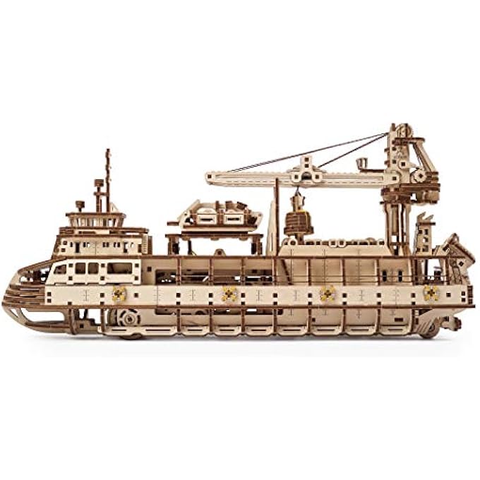 3D PUZZLES RESEARCH VESSEL DIY MODEL SHIP 3D - EXCLUSIVE WOODEN MODEL KITS FOR ADULTS TO BUILD - UNIQUE AND CREATIVE WOODEN MECHANICAL MODELS - SELF ASSEMBLY WOODCRAFT KITS - Image 3